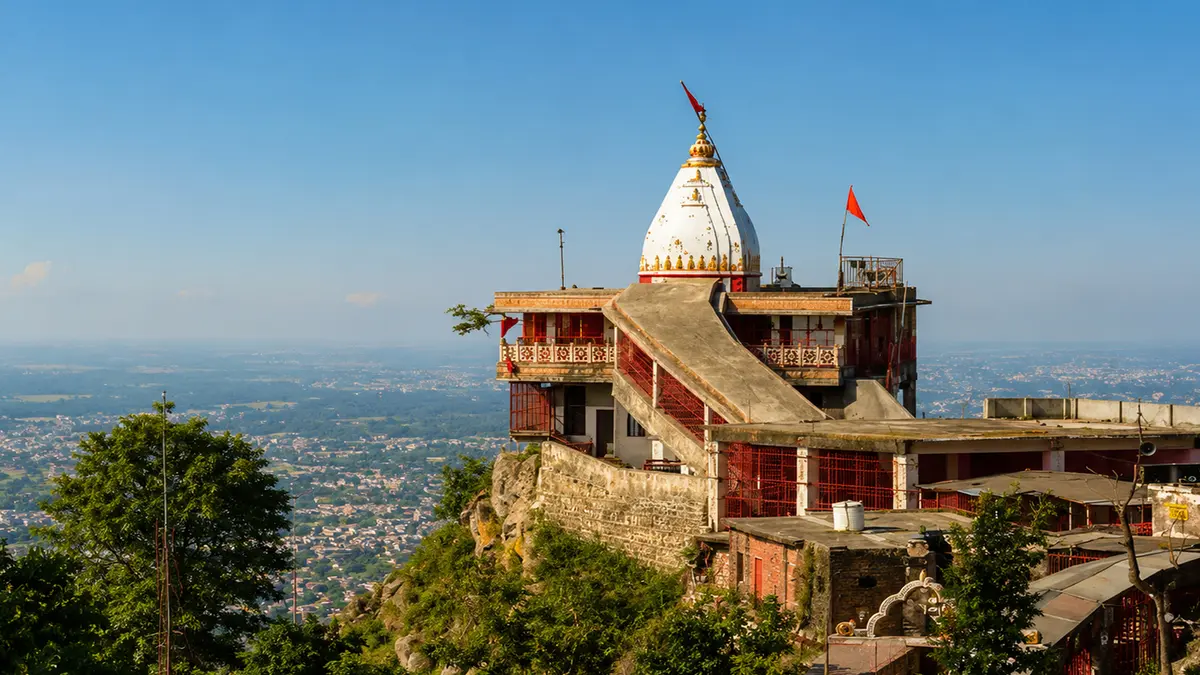 Hilltop shrine offering panoramic views of the surrounding plains