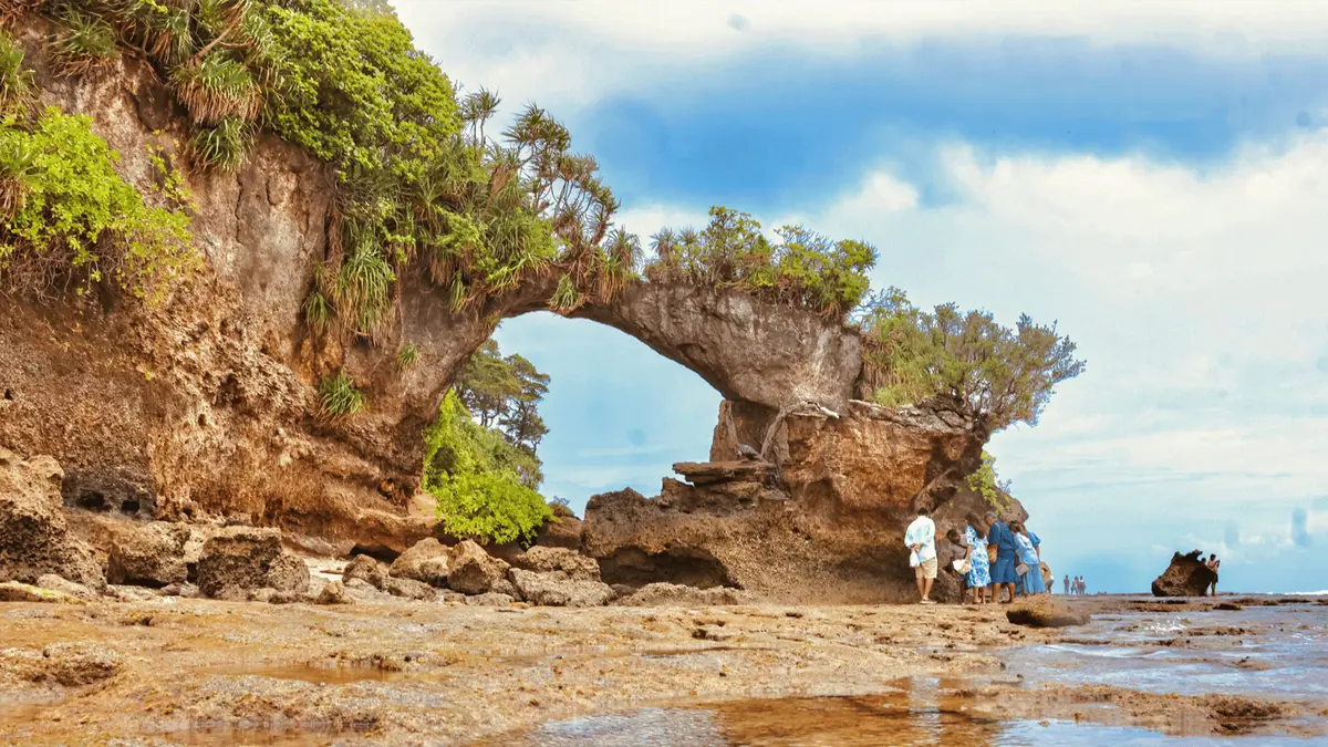 Natural coastal rock formation on the Andaman shoreline