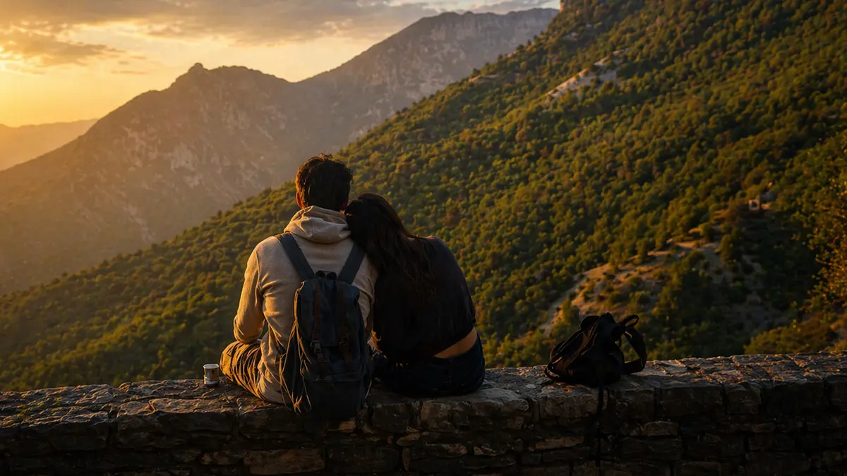 Darjeeling Sunset Couple Mountain View