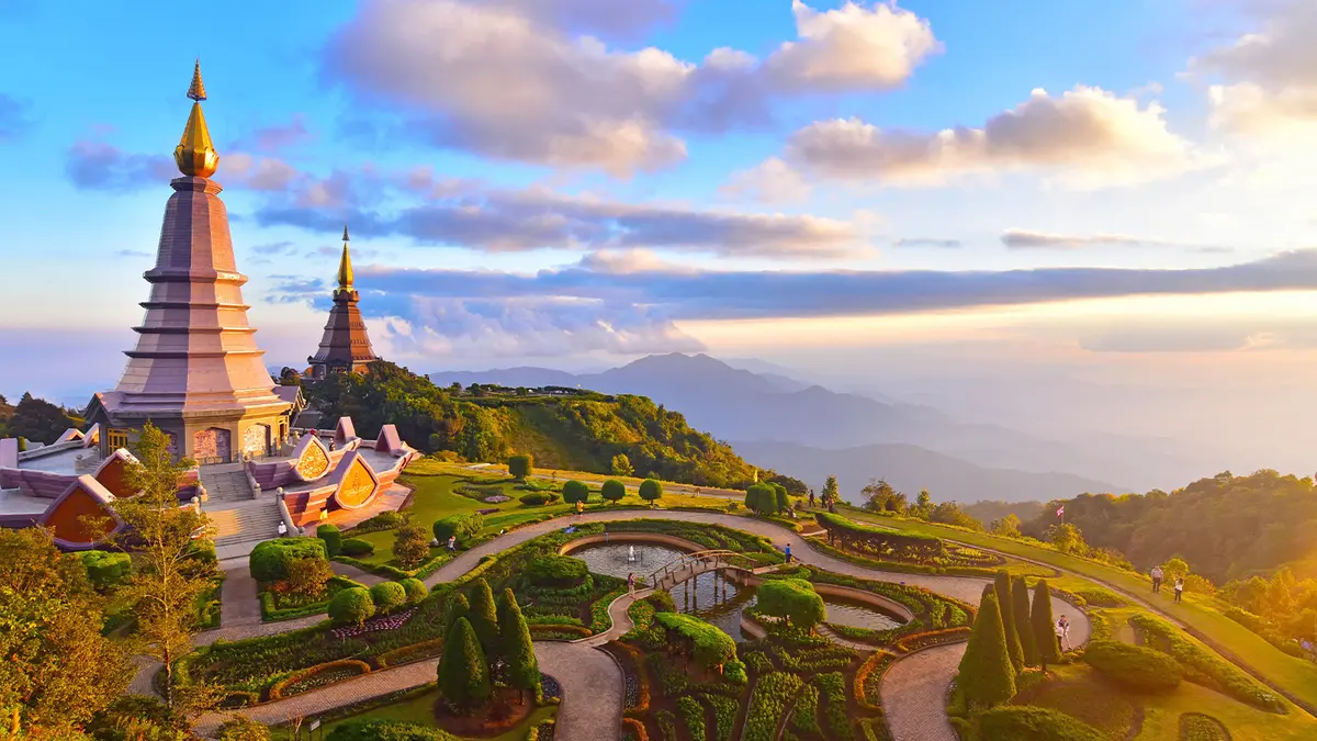 Twin pagodas at Doi Inthanon National Park Chiang Mai