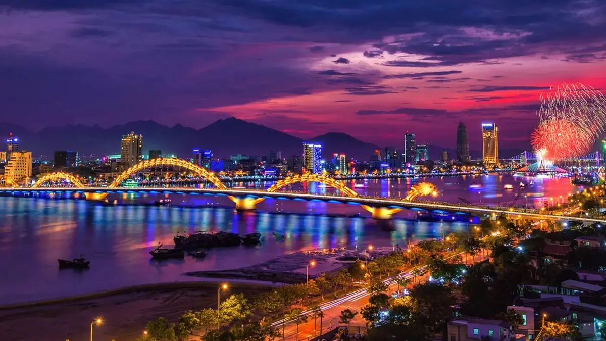 Dragon Bridge Night Cityscape
