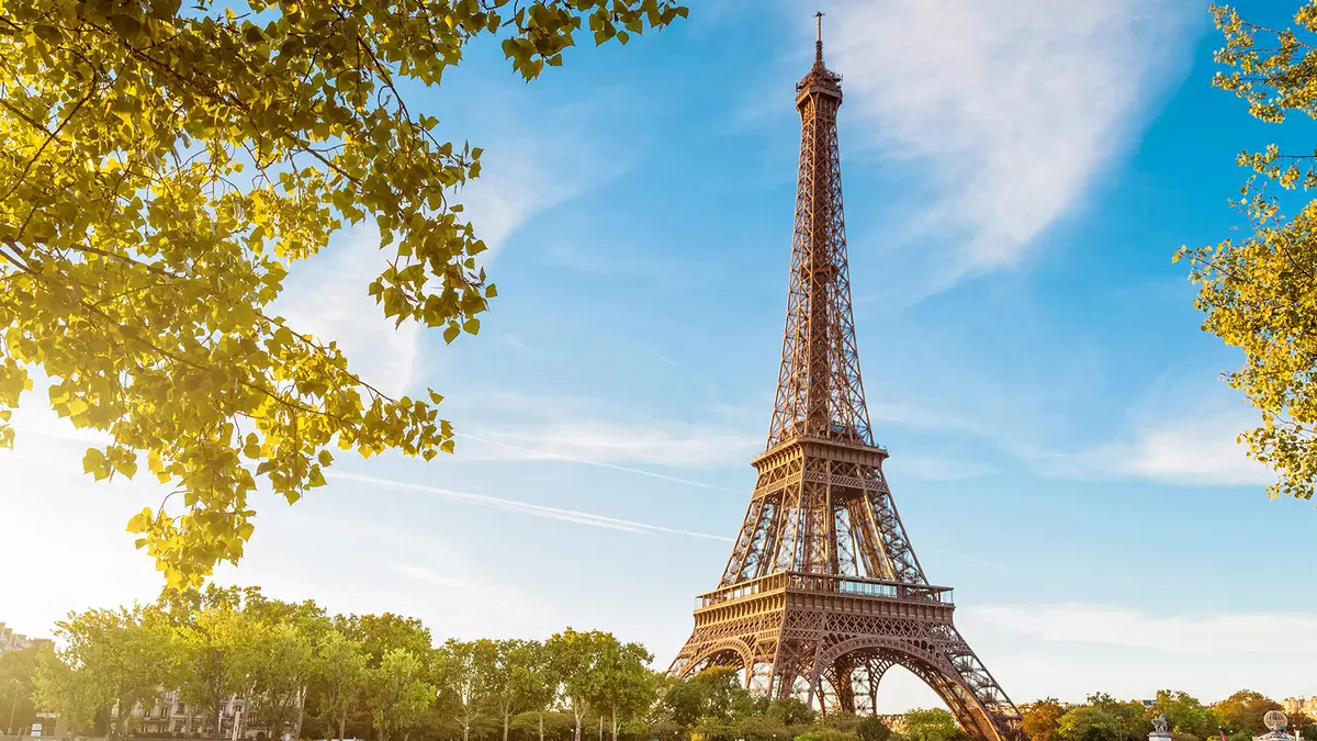 Eiffel Tower landmark in Paris, France