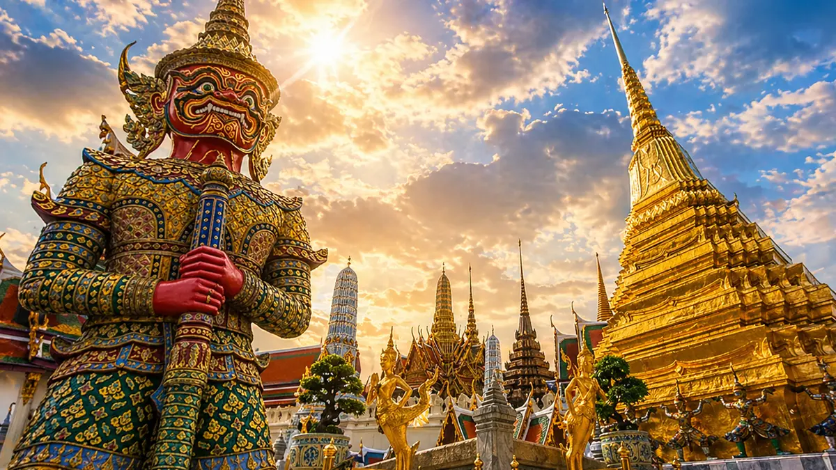 Giant guardian statue at Wat Phra Kaew Bangkok