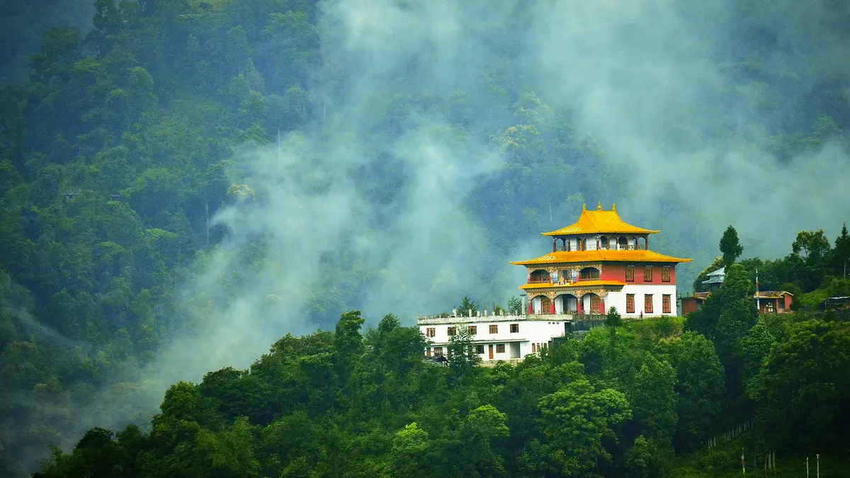 Enchey Monastery nestled amidst the lush hills of Gangtok Sikkim