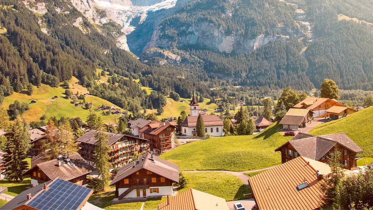 Grindelwald village in the Swiss Alps