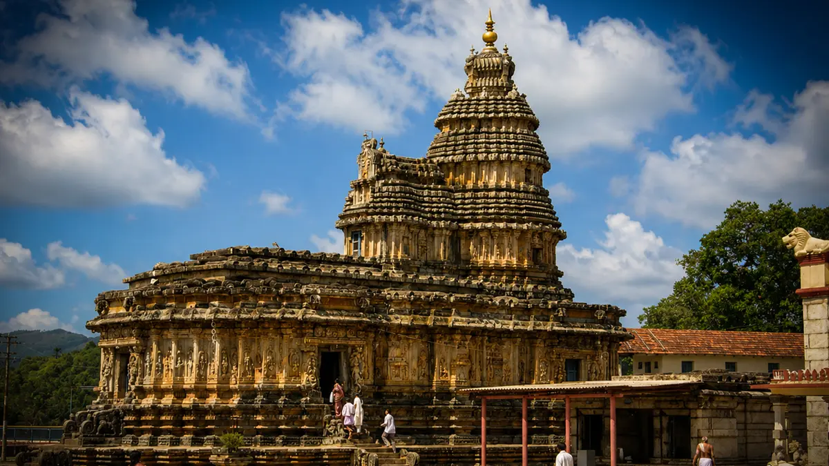 Historic stone temple showcasing intricate heritage architecture and craftsmanship
