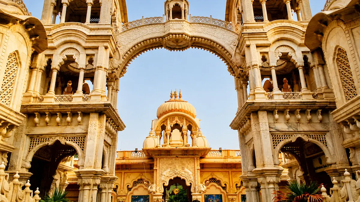 Iskcon Temple Grand Entrance Vrindavan