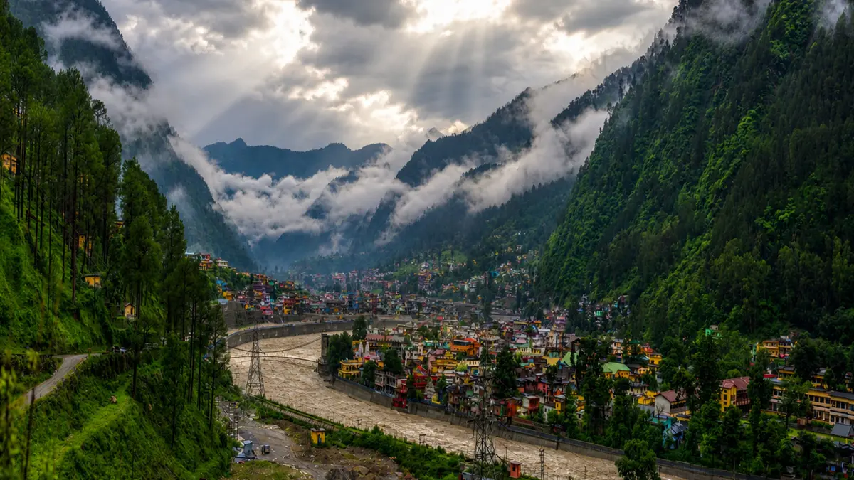 Scenic Kullu Valley with the Beas River during the Ganga Pushkaralu Tour