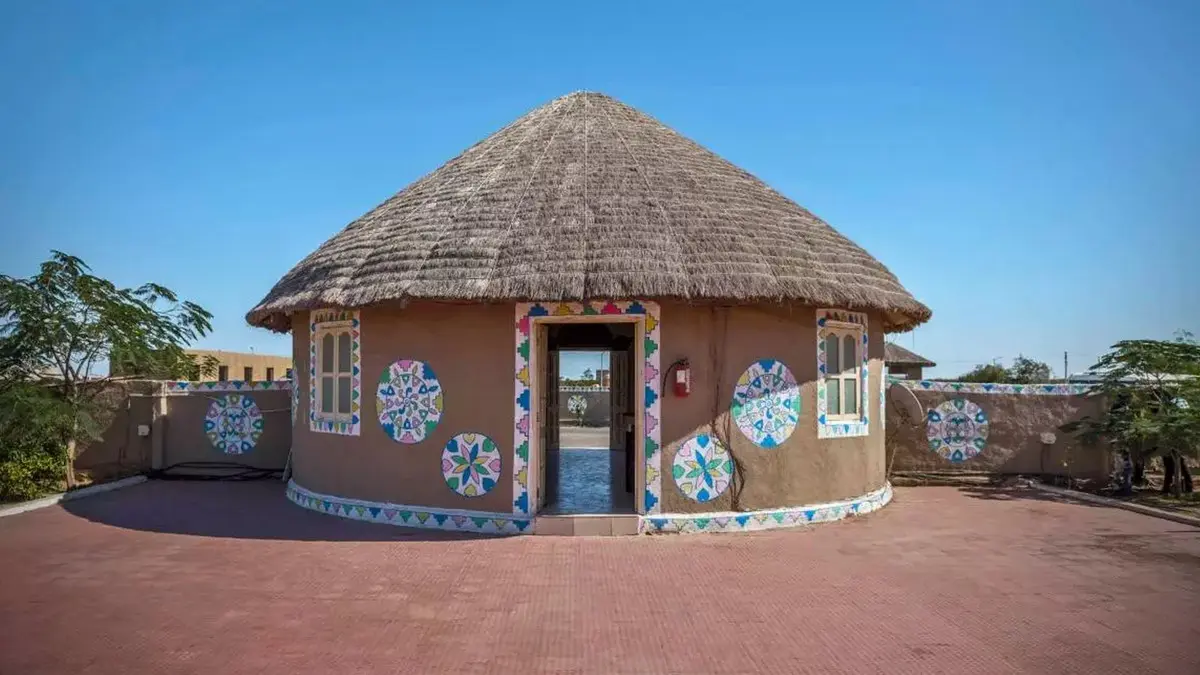 Authentic circular Bhunga cottage reflecting the traditional lifestyle of Kutch