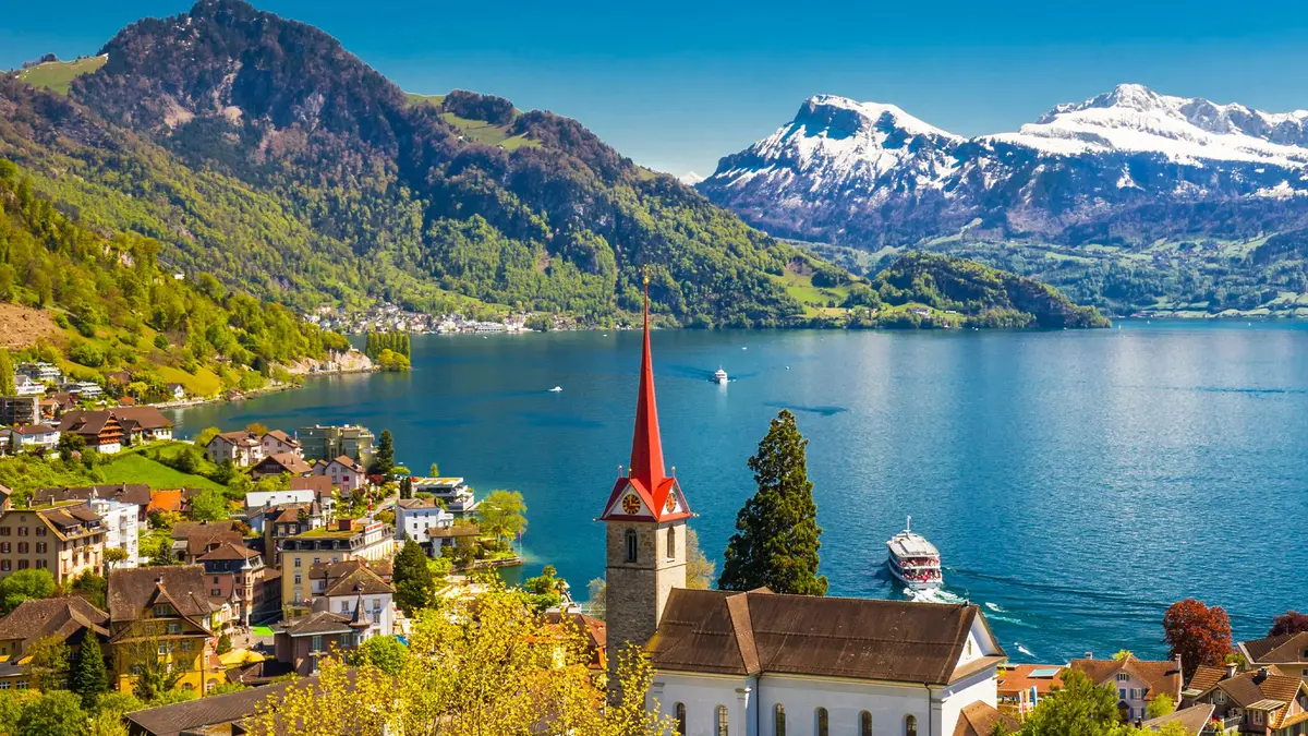 Alpine village on Lake Lucerne