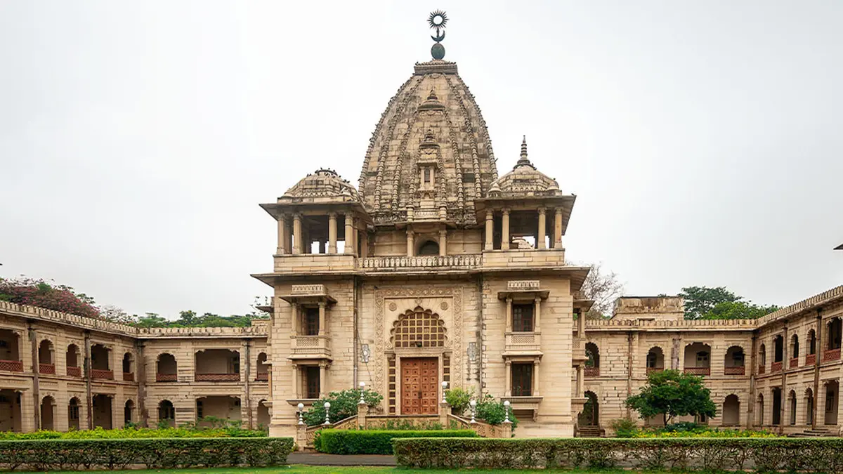 Front view of Laxmi Vilas Palace in Vadodara, Gujarat showcasing royal architecture  Explore Gujarat