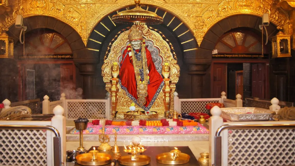 Decorated marble throne shrine attracting devotees seeking blessings and spiritual peace