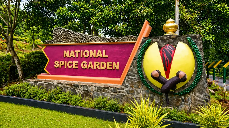 Entrance to the famous Matale Spice Garden showcasing Sri Lanka's aromatic spice plantations