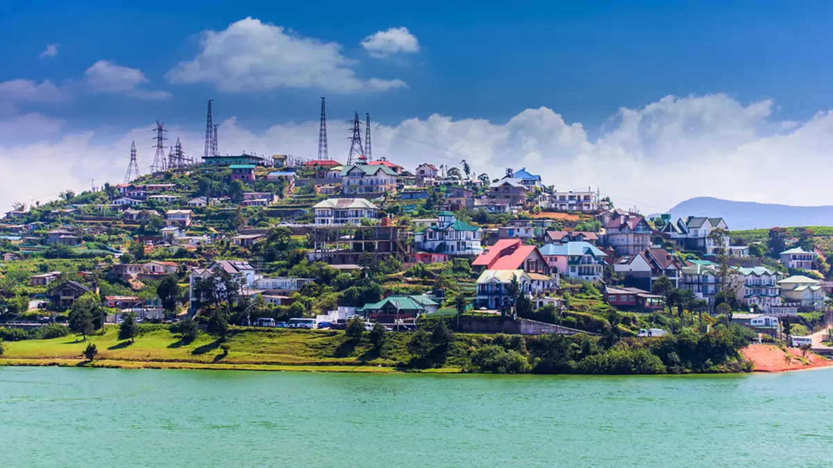 Panoramic view of Nuwara Eliya hill town
