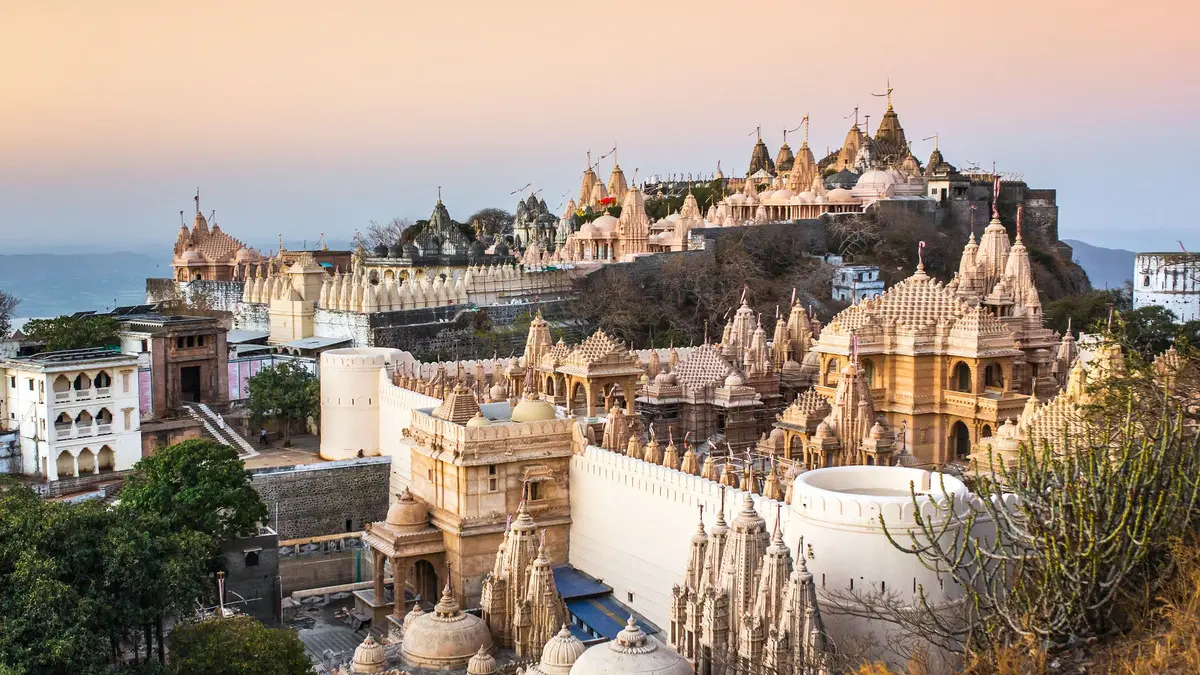 Palitana Jain Temples on Shatrunjaya Hill in Gujarat at sunrise  Explore Gujarat