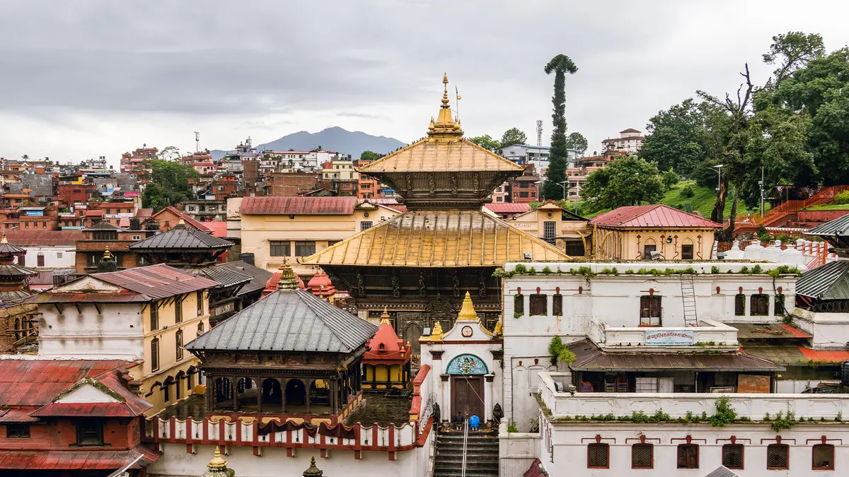 Sacred Pashupatinath Temple complex in Kathmandu Nepal