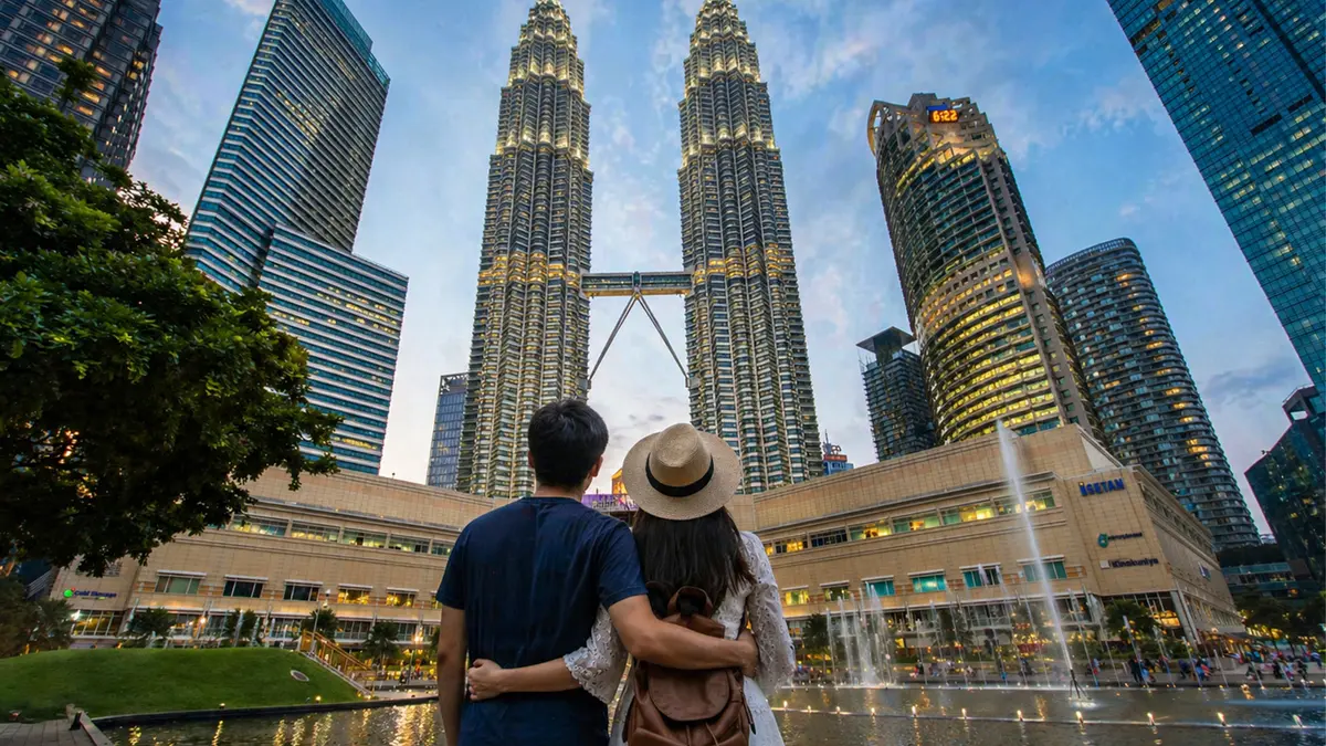 Traveler at Petronas Twin Towers