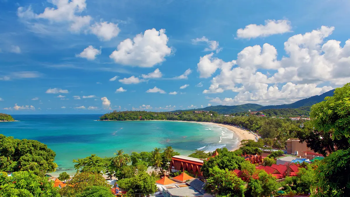 Panoramic beach view in Phuket