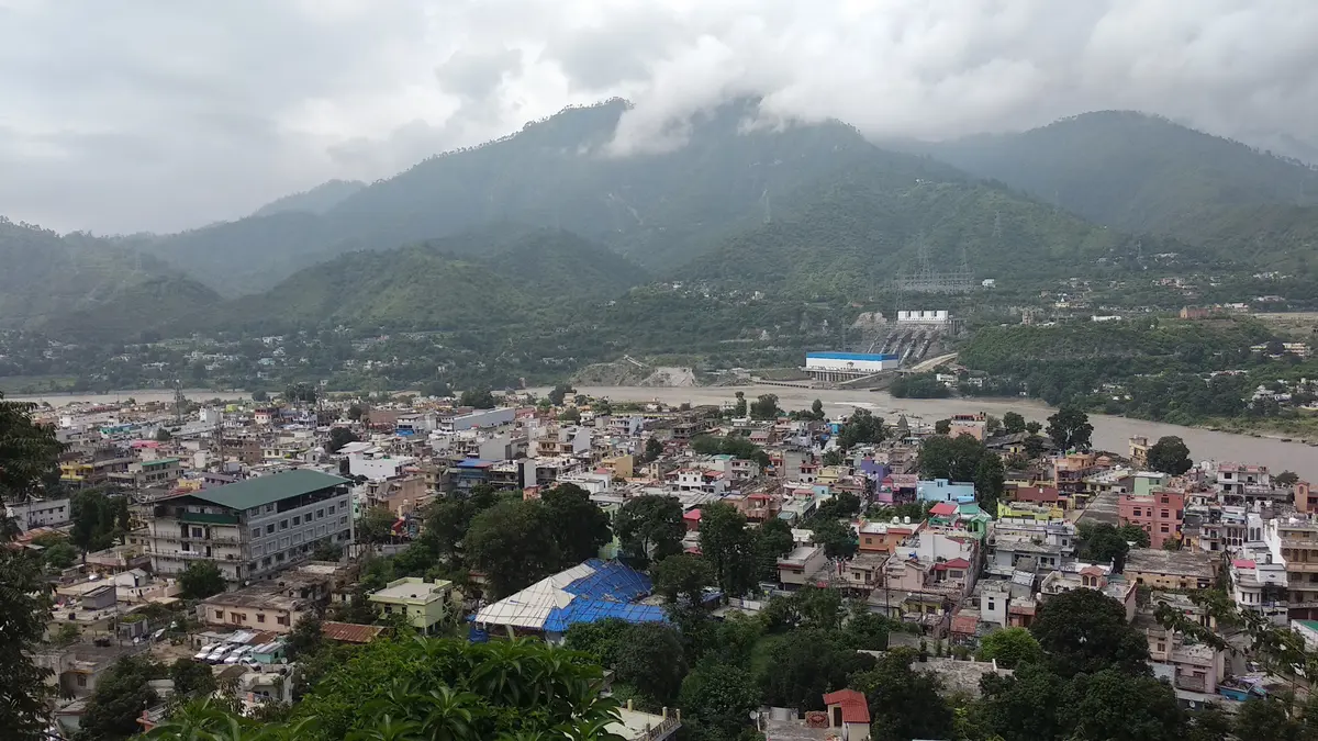 Panoramic view of Rishikesh, the starting point for the Satopanth Swargarohini Trek in Uttarakhand