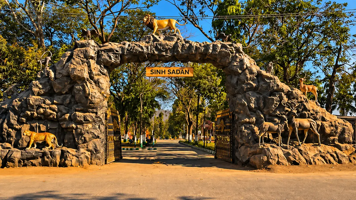 Main entrance gate of Sasan Gir National Park in Gujarat