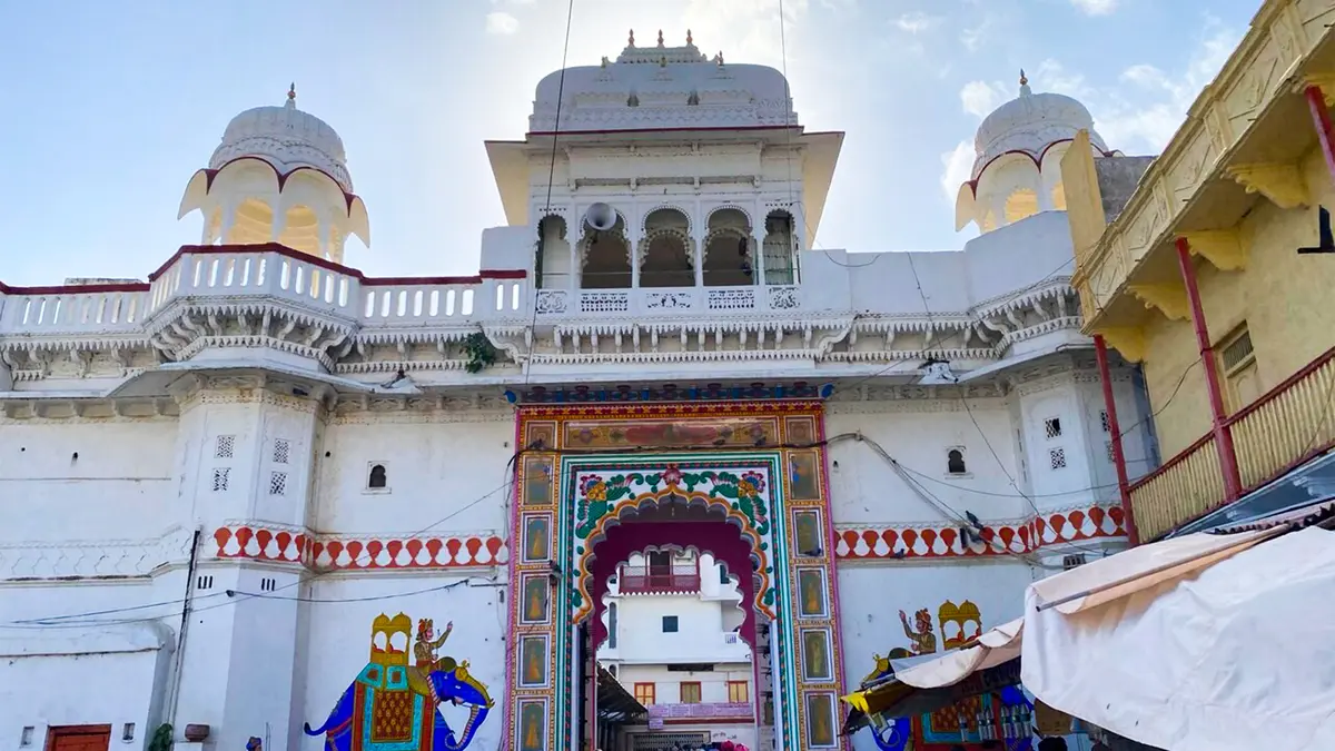 Sacred entrance gateway of Shrinathji Temple at Nathdwara, Rajasthan