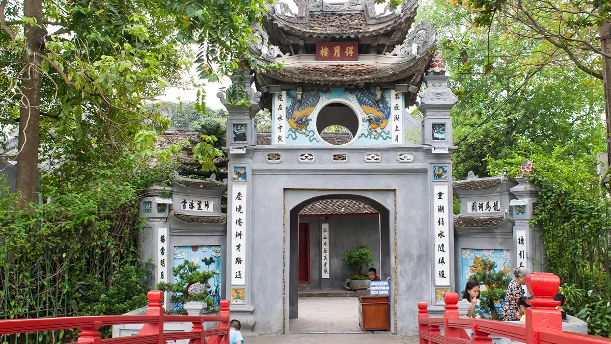 Historic entrance gate of the Temple of Literature in Hanoi
