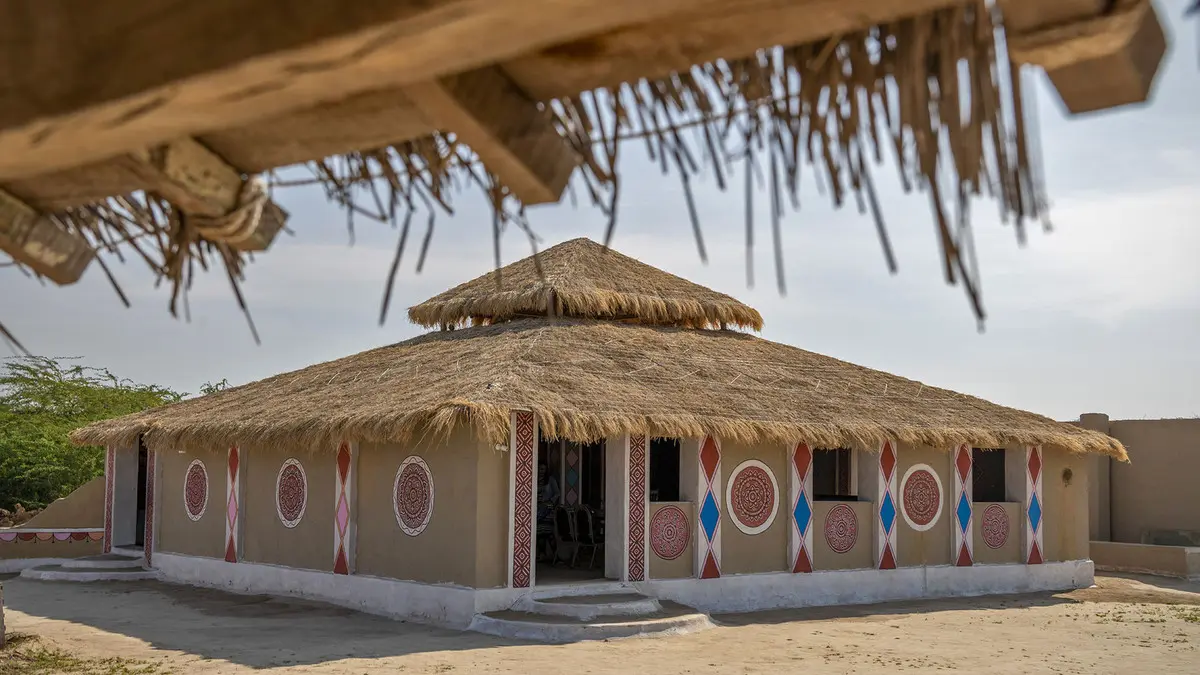 Traditional Bhunga mud house in Hodka village showcasing Kutch's rural heritage