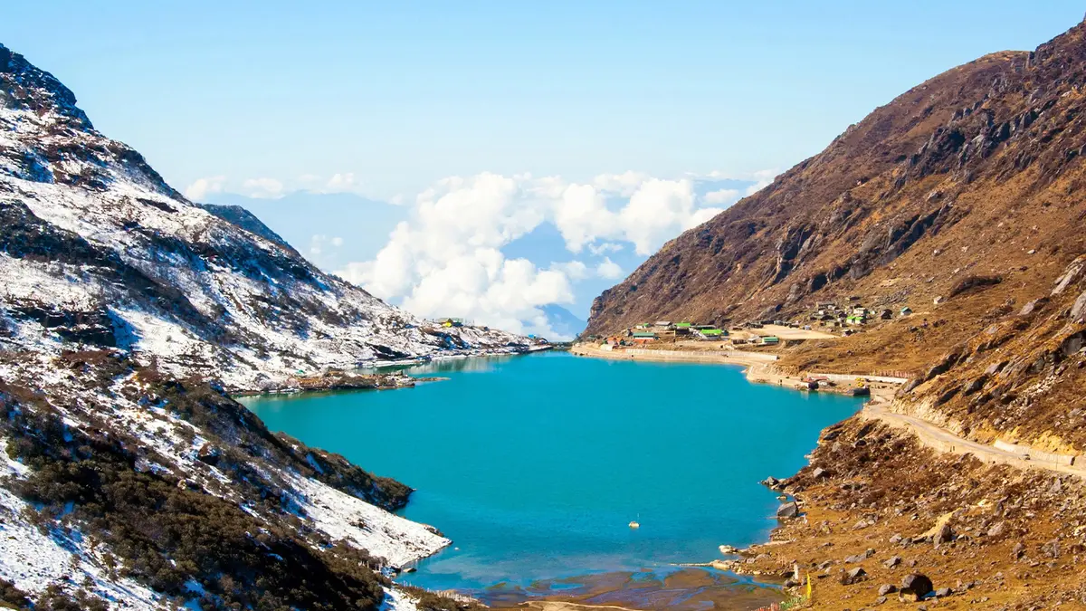 Crystal clear Tsomgo Lake in East Sikkim