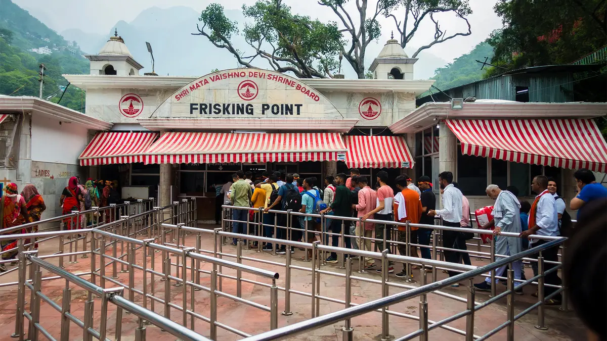 Security frisking point at Vaishno Devi Yatra