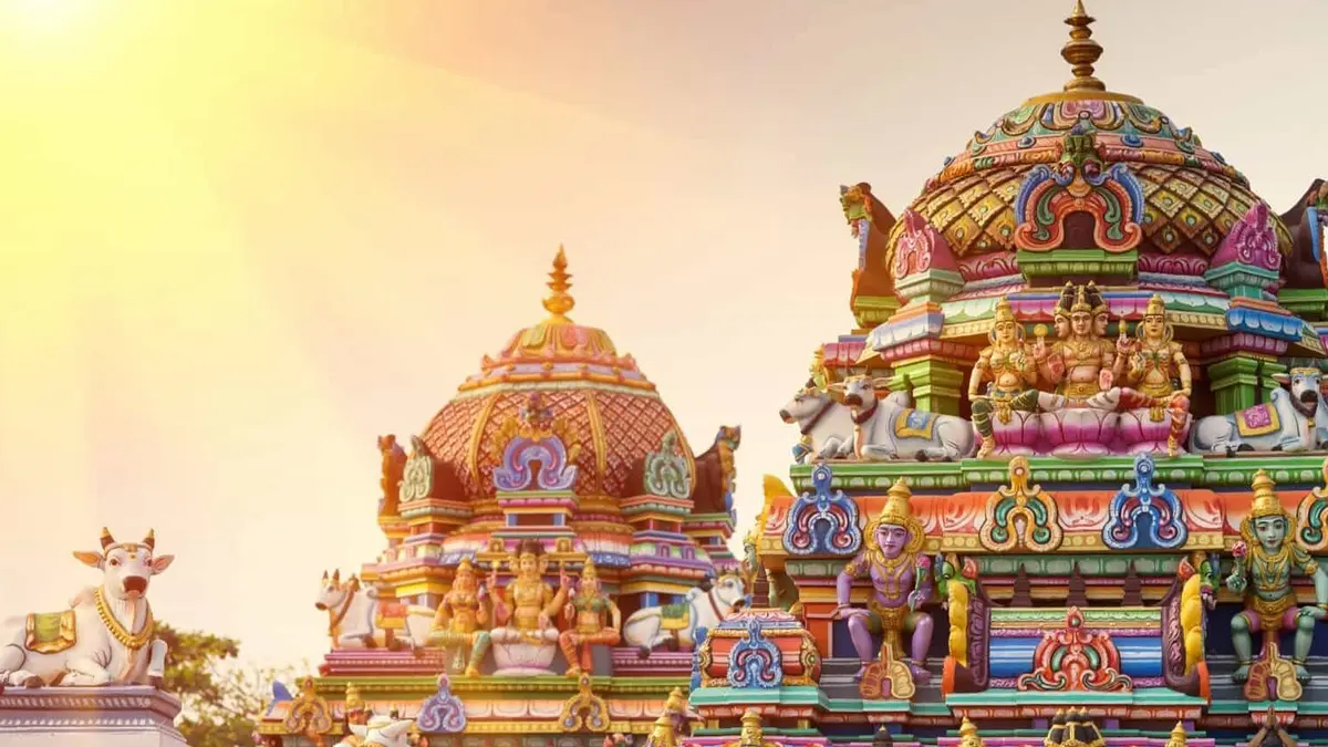 Vibrant Dravidian Temple Domes