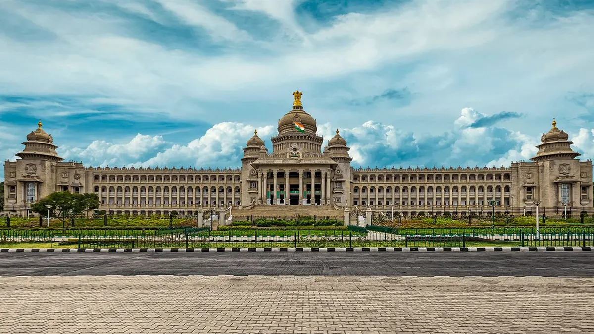 Vidhana Soudha legislative building in Bangalore