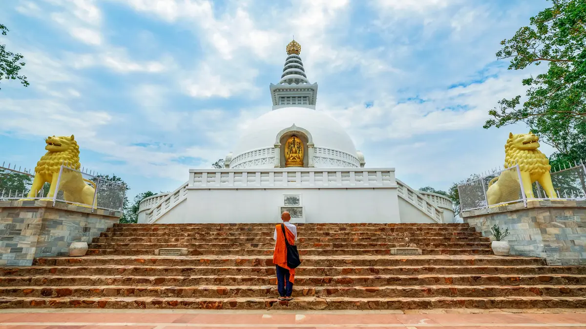 White World Peace Pagoda Buddhist monument at Vaishali