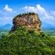 Sri Lanka Sigiriya rock fortress surrounded by greenery