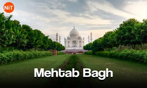 Mehtab Bagh garden with Taj Mahal view