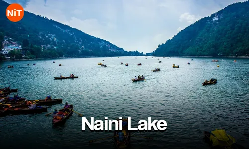 Scenic view of Naini Lake in Nainital