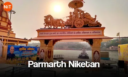 Entrance of Parmarth Niketan Ashram in Rishikesh