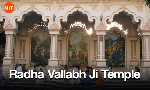 Decorated courtyard of Radha Vallabh Temple in Vrindavan
