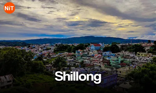 Scenic Shillong city surrounded by green hills in Meghalaya