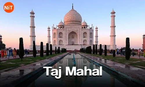 Taj Mahal white marble monument in Agra