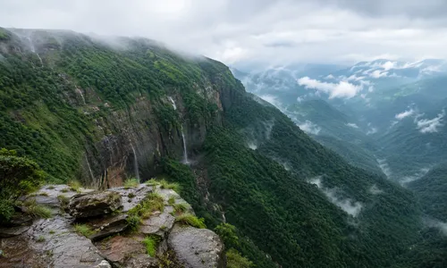Panoramic valley and Bangladesh plains view from Thangkharang Park Cherrapunji