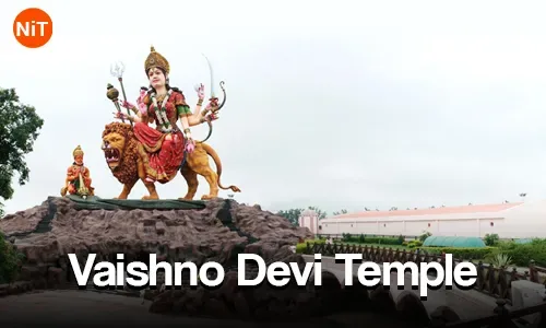 Large goddess statue at Vaishno Devi Dham in Vrindavan