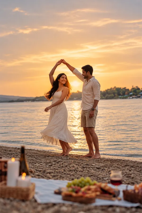Tropical beach holiday with sea and sunrise