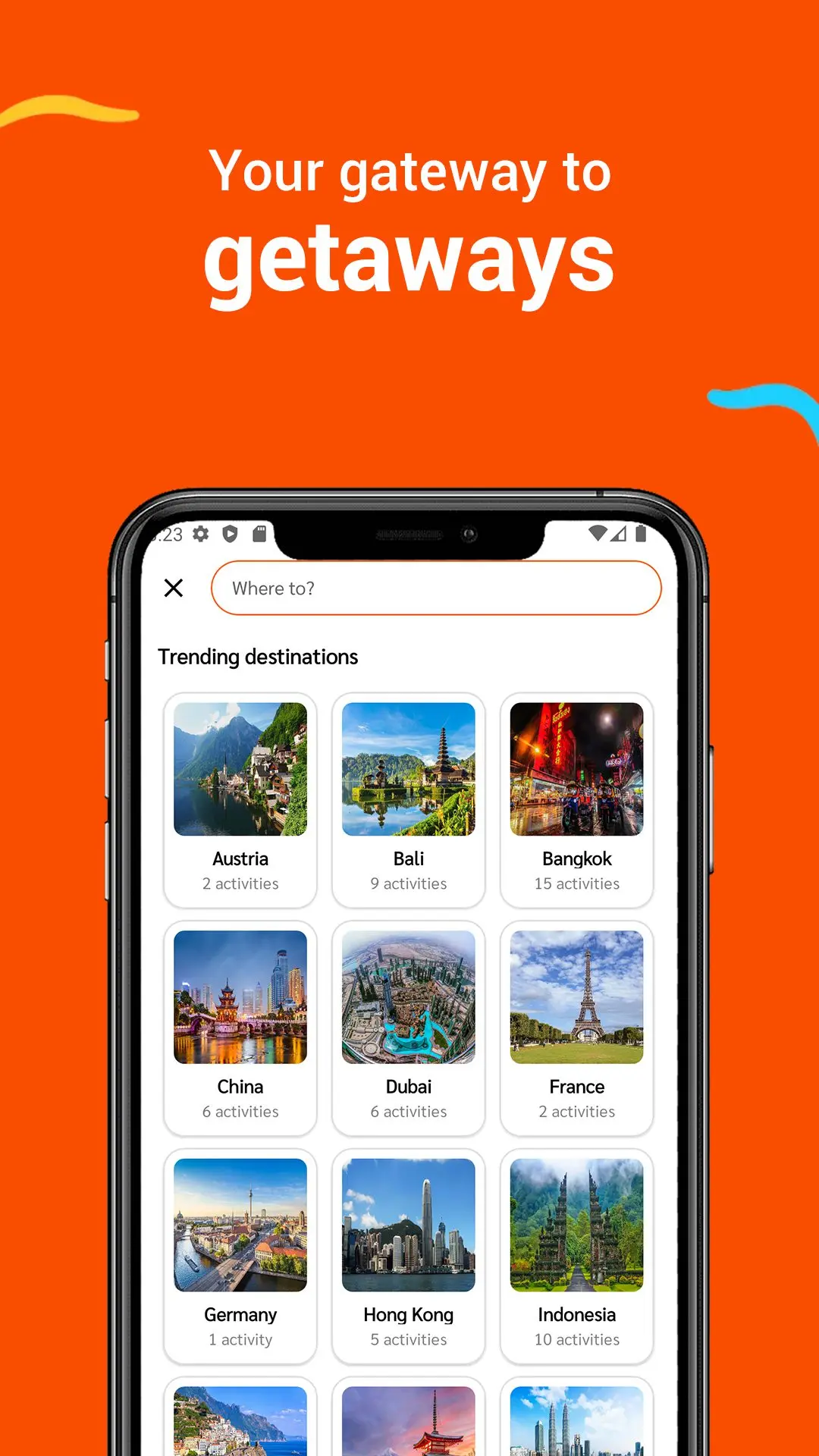 Namaste India Trip app Discover mode screen