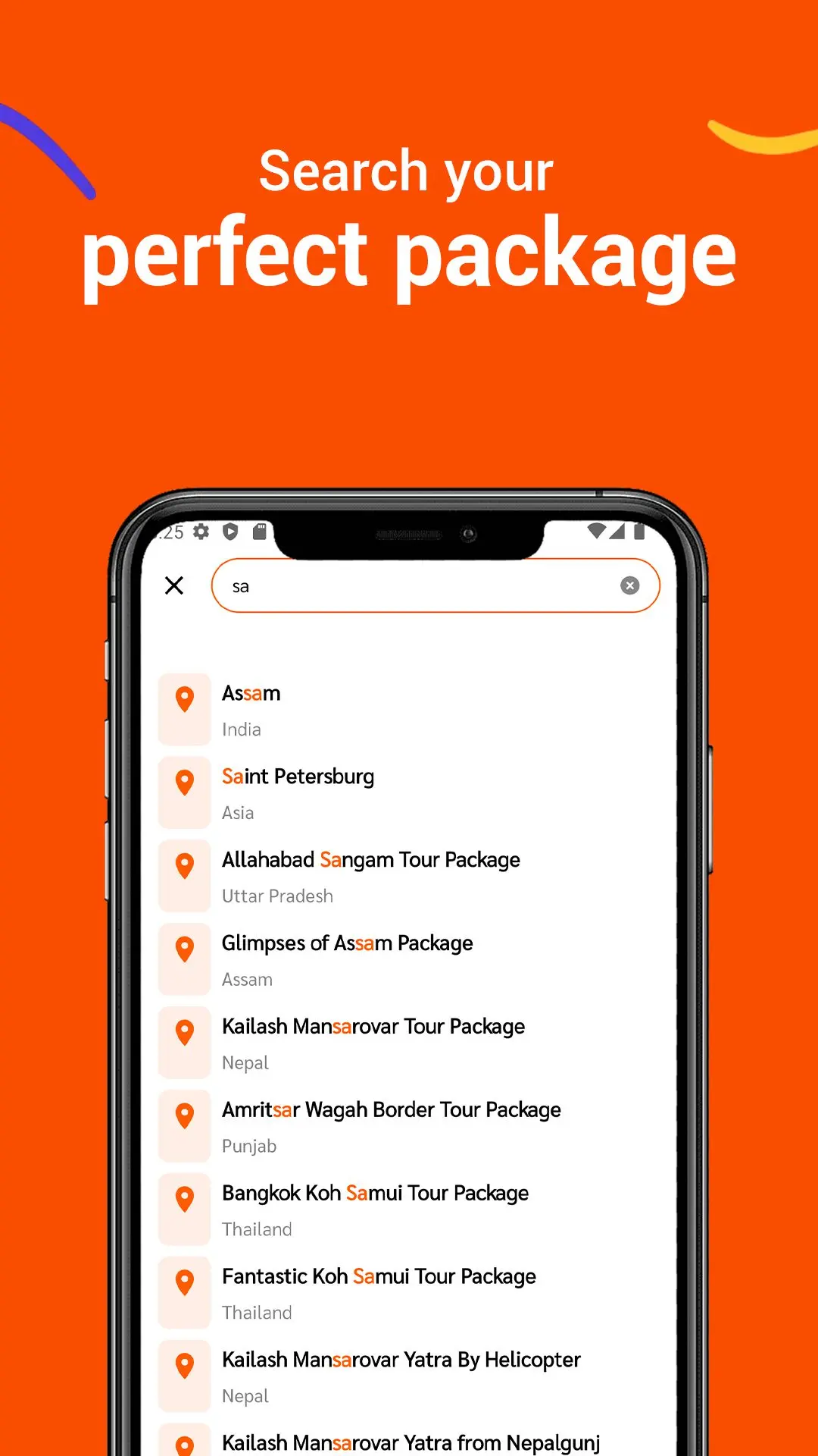 Namaste India Trip mobile app interface screen five
