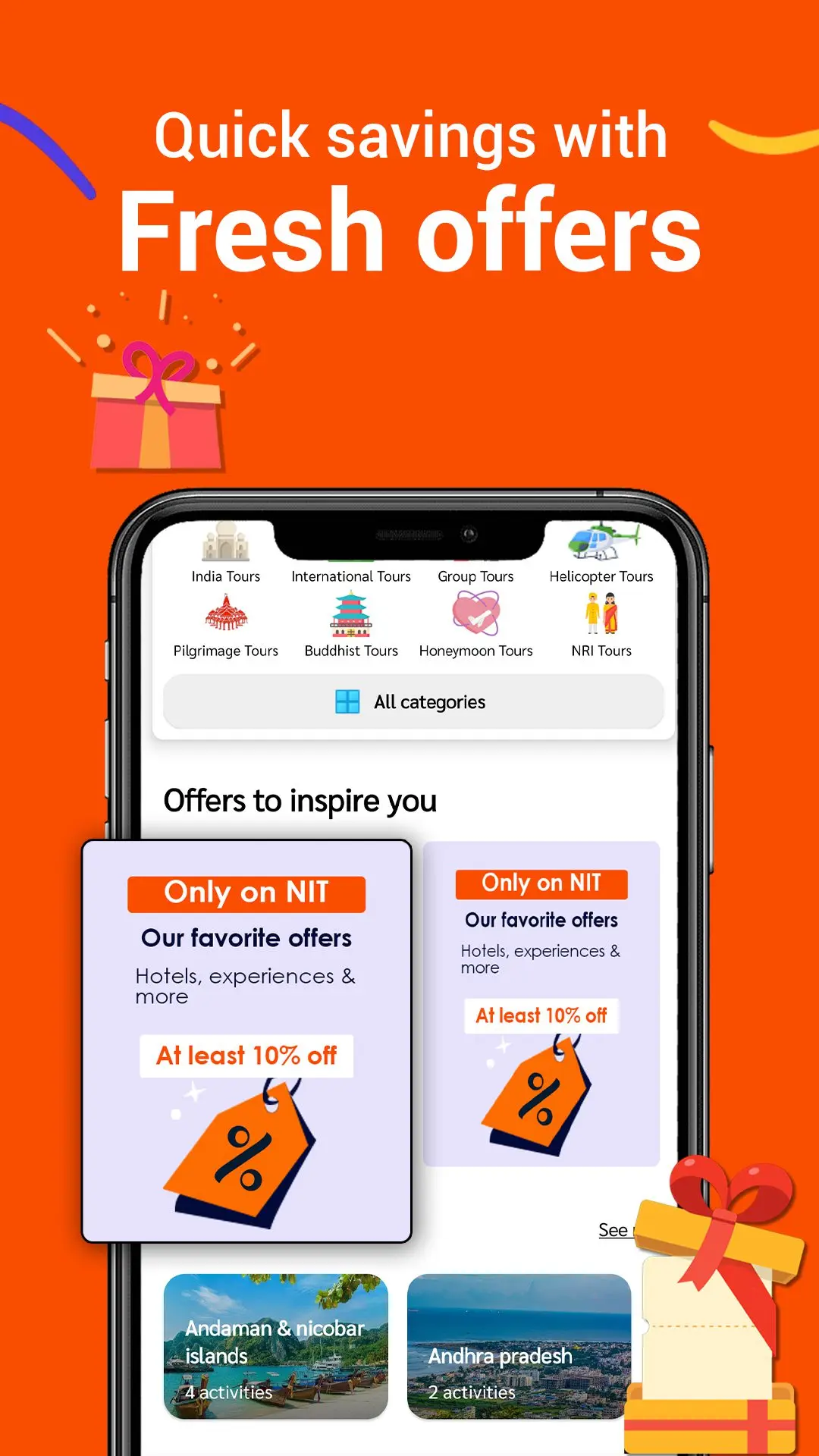 Namaste India Trip mobile app interface screen eight