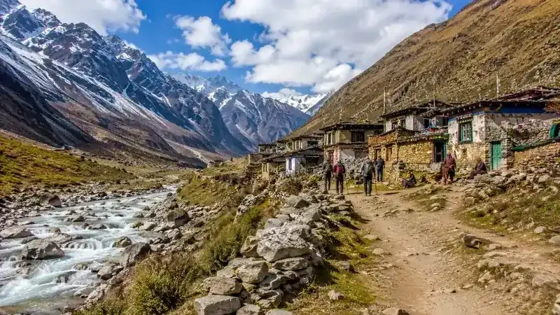 Remote Himalayan village on the Adi Kailash pilgrimage route