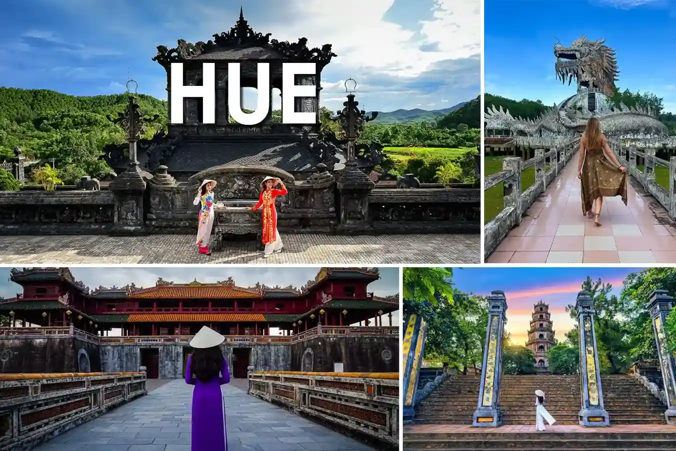 Historic Imperial City architecture in Hue Vietnam