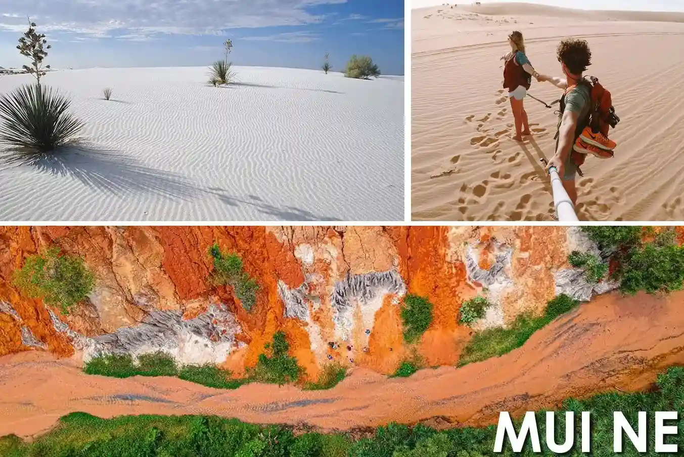 Mui Ne red and white sand dunes on the coast of Vietnam